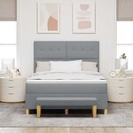 vidaXL Lit à ressorts avec tête de lit Gris clair 200 x 140 cm tissu