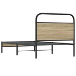 vidaXL Cadre de lit sans matelas 100x200 cm chêne fumé bois ingénierie