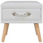 vidaXL Table de chevet Blanc 40x35x40 cm Similicuir