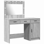 vidaXL Table de Toilette avec tiroir 2 Pièces Gris Bois d'ingénierie