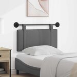 vidaXL Tête de lit suspendue Gris foncé Tissu