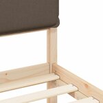 vidaXL Cadre de lit avec tête de lit rembourrée Taupe 135 x 190 cm