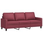vidaXL Ensemble de canapés 3 Pièces avec coussins Rouge bordeaux Tissu