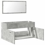 vidaXL Armoire de bain avec miroir gris béton bois d'ingénierie