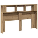 vidaXL Tête de lit à LED chêne artisanal 160x18 5x103 5 cm