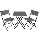 Salon de jardin 2 personnes gris 2108099