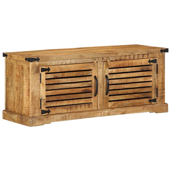 vidaXL Banc à chaussures 110x38x45 cm Bois massif Bois de mangue brut