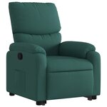 vidaXL Fauteuil inclinable vert foncé tissu