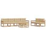 vidaXL Ensemble de canapés d'extérieur 6 pc Blanc et Beige