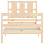 vidaXL Cadre de lit et tête de lit 100x200 cm bois massif