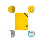 Trieur Agrafé Avec Élastiques 7 Compartiments - Jaune - X 12 - Exacompta