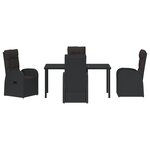 vidaXL Ensemble de salle à manger de jardin de 5 pièces avec coussins - Poly rattan noir