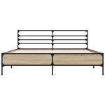 vidaXL Cadre de lit chêne sonoma 150x200 cm bois d'ingénierie et métal