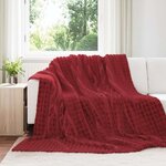 vidaXL Jeté Rouge Bordeaux 240 x 220 cm Toison