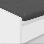 vidaXL Banc d'entrée avec coussin avec étagère Blanc 103 x 38 x 45 cm