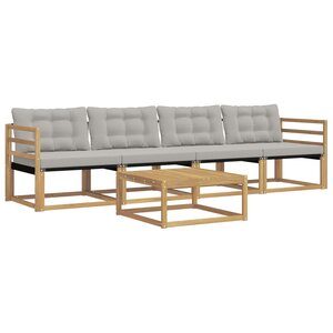 vidaXL Ensemble de canapés d'extérieur 5 pc Blanc et gris clair