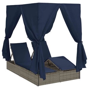 vidaXL Transat double Réglable Noir 205 x 129 x 200 cm polyrotin