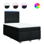 vidaXL Sommier à lattes de lit avec matelas noir 120x190 cm tissu