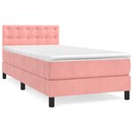 vidaXL Sommier à lattes de lit et matelas Rose 80x200 cm Velours