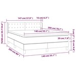 vidaXL Sommier à lattes de lit avec matelas Gris foncé 140x200cm Tissu