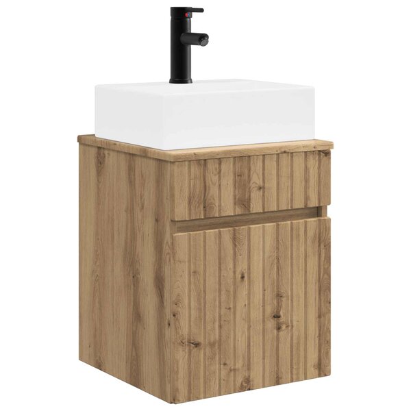 vidaXL Meuble-sèche avec évier mural Chêne artisanal 39 x 41 x 62 5 cm