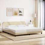 vidaXL Cadre de lit sans matelas crème 200x200 cm tissu