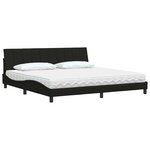 vidaXL Lit avec matelas noir 200x200 cm tissu
