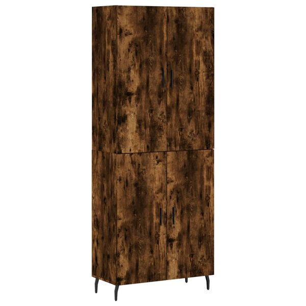 vidaXL Buffet haut Chêne fumé 69 5x34x180 cm Bois d'ingénierie