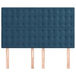 vidaXL Tête de lit Bleu foncé 144 x 5 x 118/128 cm Velours