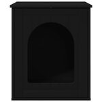 vidaXL Maison pour chat Noir 53 x 52 x 62 cm Bois d'ingénierie