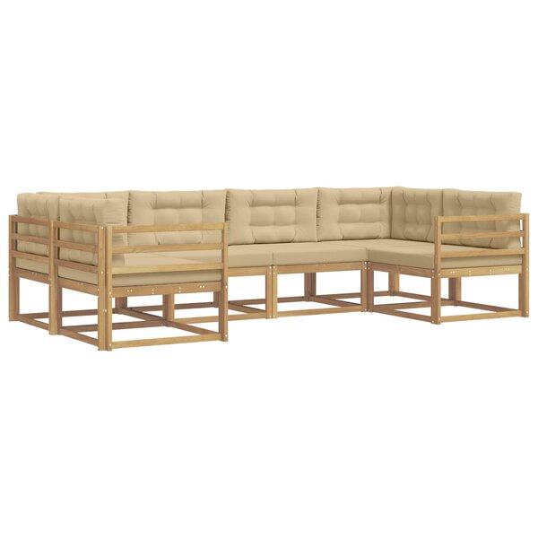 vidaXL Ensemble de canapés d'extérieur 6 pc Blanc et Beige