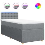 vidaXL Sommier à lattes de lit avec matelas Gris clair 100x200cm Tissu
