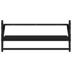 vidaXL Étagères murales avec barres 2 Pièces noir 65x25x30 cm