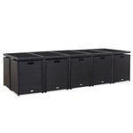 Salon de jardin meuble d'extérieur ensemble de mobilier 15 pièces avec coussins résine tressée noir 02_0015875