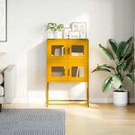 vidaXL Buffet haut jaune moutarde 68x39x107 cm acier
