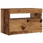 vidaXL Meuble TV avec lumières LED vieux bois bois d'ingénierie