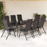 vidaXL Chaises pliables de jardin lot de 8 café noir résine tressée