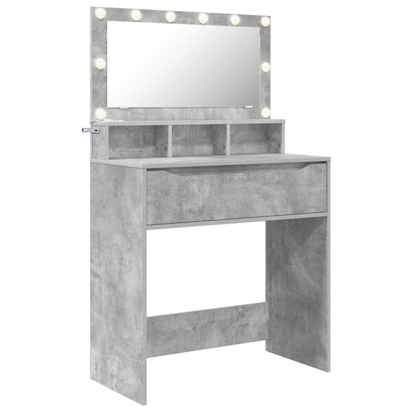 vidaXL Tables de maquillage pour chambre Gris béton 80 x 39 6 x 135 cm