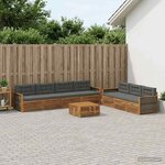 vidaXL Ensemble de canapés d'extérieur 8 pc Naturel et Anthracite