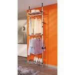 vidaXL Système de garde-robe télescopique barres et étagère Aluminium