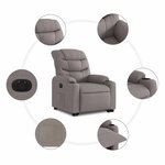 vidaXL Fauteuil inclinable électrique taupe tissu
