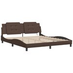 vidaXL Cadre de lit avec LED sans matelas Zadar marron 160x200 cm