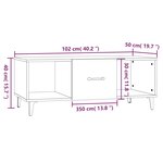 vidaXL Table basse Blanc 102x50x40 cm Bois d'ingénierie