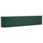 vidaXL Bac de jardin surélevé Vert 400x80x81 cm en acier galvanisé