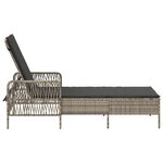 vidaXL Chaise Longue Gris Clair Rotin PE 157 x 55 x 92 cm Pliable