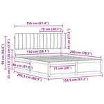 vidaXL Cadre de lit avec tête de lit rembourrée Gris foncé