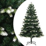 vidaXL Sapin de Noël artificiel à charnières avec neige floquée 150 cm