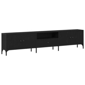 vidaXL Meuble TV Chêne noir 200 x 25 x 44 cm Bois d'ingénierie