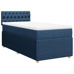 vidaXL Sommier à lattes de lit avec matelas Bleu 80x200 cm Tissu