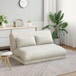 vidaXL Fauteuil de sol ajustable Crème Velours